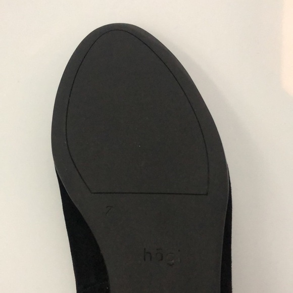 NWOT Hogl Femality Ballerina Flat Shoe Suede Outer Leather Inner Imported Black - Picture 6 of 6